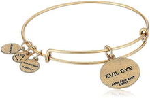 Load image into Gallery viewer, Alex and Ani Evil Eye Bangle Bracelet, Rafealian Gold, Expandable
