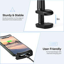 Load image into Gallery viewer, Gooseneck Tablet Holder Stand for Bed: Tryone Adjustable Flexible Arm Tablets Mount Clamp on Table Compatible with iPad Air Mini | Galaxy Tabs | Kindle Fire | Switch or Other 4.7 -10.5" Devices
