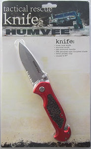 HUMVEE Tactical Rescue Knife, Red/Black