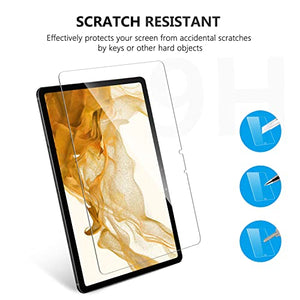 SPARIN 2 Pack Screen Protector Compatible with Samsung Galaxy Tab S8/S7 11 inch, Tempered Glass, Alignment Frame