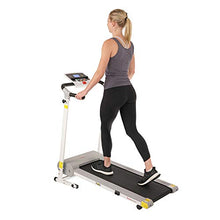 Load image into Gallery viewer, Sunny Health &amp; Fitness SF-T7610 Electric Walking Folding Treadmill with LCD Display and Tablet Holder, 220 LB Max Weight, White
