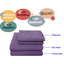 Load image into Gallery viewer, Mejoroom Bed Sheets Set - Soft Microfiber Bed Sheets,14-inch Deep Pockets,Copper ion Element,Wrinkle,Fade,Stain Resistant,Hypoallergenic - 4 Piece（Full，Purple）

