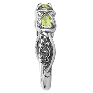 Carolyn Pollack Sterling Silver Green Peridot Gemstone Stackable Set of 3 Rings Size 9