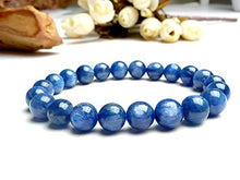 Load image into Gallery viewer, Natural Blue Kyanite Gemstone Crystal Stretch Round Bead Bracelet AAA 8mm
