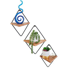 Load image into Gallery viewer, Simulayte Floating Geometric Triangle Shelves | Rustic Wall Shelf Set of 3 | Modern Wall Decor | Diamond Frame | Farmhouse Art | Mounting Hardware Included
