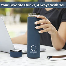 Load image into Gallery viewer, Pure Zen Tea Thermos with Infuser - Stainless Steel Insulated Tea Infuser Tumbler for Loose Leaf Tea, Iced Coffee and Fruit-Infused Water - Leakproof Tea Tumbler With Infuser - 15oz - Blue
