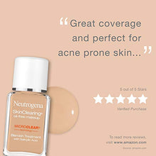 Load image into Gallery viewer, Neutrogena SkinClearing Oil-Free Acne and Blemish Fighting Liquid Foundation with Salicylic Acid Acne Medicine, Shine Controlling, for Acne Prone Skin, 100 Natural Tan, 1 fl. oz
