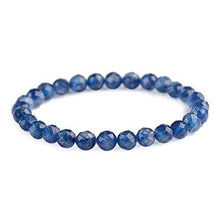 Load image into Gallery viewer, 6mm Genuine Natural Blue Kyanite Gemstone Crystal Faced Bead Stretch Round Bead Bracelet
