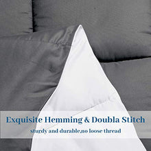 Load image into Gallery viewer, CHOPINMOON All Season Oversized Queen Size Soft Comforter,Quilted Duvet Insert with Corner Tabs,Winter WAM,Luxury, Fluffy,Reversible,White/Grey,98x98 inches
