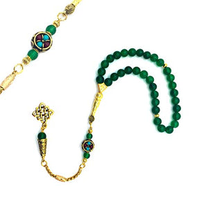 -Orient Collection-Prayer Beads-Worry Beads-Tesbih-Tasbih-Tasbeeh-Misbaha-Masbaha-Subha-Rosary (Green Jade Stone (8 mm-33 Beads))