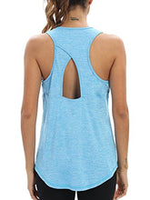 Load image into Gallery viewer, Aeuui Workout Tops for Women Racerback Tank Top Athletic Yoga Tops Exercise Running Shirts Gym Clothes Blue

