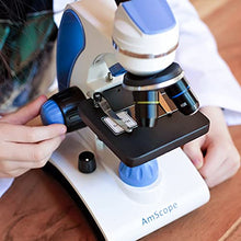 Load image into Gallery viewer, AmScope M162C-2L-PB10-WM-SP14-50P100S 40X-1000X Beginners Microscope Kit for Kids &amp; Students w/Complete Science Accessory Kit + World of The Microscope Book
