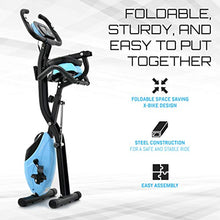 Load image into Gallery viewer, Folding Exercise Bike with 10-Level Adjustable Magnetic Resistance | Upright and Recumbent Foldable Stationary Bike is the Perfect Workout Bike for Home Use for Men, Women, and Seniors (Black/Blue)
