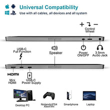Load image into Gallery viewer, 15.6&#39;&#39; Portable Monitor Bundle [Black &amp; Gray] - KYY 1080P FHD USB-C Laptop Monitor HDMI Computer Display HDR IPS Gaming Monitor w/Smart Cover &amp; Dual Speakers, for Laptop PC MAC Phone PS4 Xbox Switch
