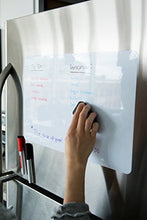 Load image into Gallery viewer, Magnetic Dry Erase Whiteboard Sheet for Kitchen Fridge: with Stain Resistant Technology - 17x11 - Includes 4 Markers and Big Eraser with Magnets - Refrigerator White Board Organizer and Planner
