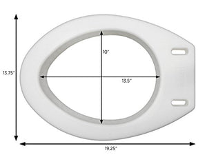 NOVA Medical Products Toilet Seat Riser, Raised Toilet Seat (For Under Seat), For Elongated Toilet Seat, White