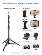 Load image into Gallery viewer, Phone Tablet Tripod, 51" Extendable Smartphone &amp; Tablet Tripod Stand with Phone/Tablet Holder Mount &amp; Remote, Compatible with Tablet/Phone/Camera for Selfies/ Video Recording/ Vlogging/ Live Streaming
