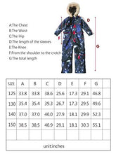 Load image into Gallery viewer, Bluemagic Big Kid&#39;s One Piece Snowsuits Ski Suits Waterproof Overalls Jackets Snowboarding,Water Color,160cm
