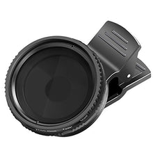 Load image into Gallery viewer, Neewer 37mm Clip-on ND 2-400 Cellphone Camera Lens Filter Kit: Adjustable Neutral Density Filter with Phone Clip for iPhone X 8 plus 7 Plus 7 6 6S Plus Samsung HTC Motorola iPad and Other Smartphones
