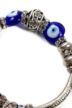 Load image into Gallery viewer, Nazareth Store Blue Beads Evil Eye Bracelet Hamsa Hand of Fatima for Men Women Stretch Bracelets Lucky Charm
