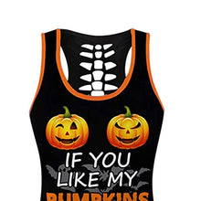 Load image into Gallery viewer, WPOtee Women 2 Piece Halloween Outfits Workout Tank Tops Plus Size Funny Loose Shirts Running Yoga Shorts Sets

