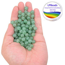Load image into Gallery viewer, LPBeads 100PCS 8mm Natural Green Aventurine Beads Gemstone Round Loose Beads for Jewelry Making with Crystal Stretch Cord
