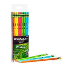 Load image into Gallery viewer, Ticonderoga Neon Pencils, #2 Pre-Sharpened Wood Pencils with Erasers, 18-Count, 13018
