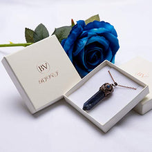 Load image into Gallery viewer, Bivei Retro Antique Brass Chakra Necklace Hexagonal Prism Gemstone Quartz Crystal Stone Healing Pendant(Sodalite)
