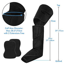 Load image into Gallery viewer, CINCOM Leg Air Compression Massager for Foot Calf Thigh Upgrade Leg Wraps with Portable Handheld Controller and 2 Extensions- 3 Modes &amp; 3 Intensities (Black)
