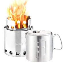Load image into Gallery viewer, Solo Stove &amp; Pot 900 Combo: Ultralight Wood Burning Backpacking Cook System. Lightweight Kitchen Kit for Backpacking, Camping, Survival. Burns Twigs, No Batteries or Liquid Fuel Gas Canister Required
