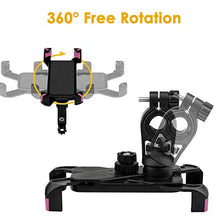Load image into Gallery viewer, QMEET Bike Phone Mount 360°Rotation, Bike Phone Holder for iPhone Android GPS Other Devices Between 3.5 to 6.5 inches (Black Pink)

