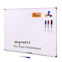 Load image into Gallery viewer, XBoard Double-Sided 36 x 24 Inch Magnetic Dry Erase Board Set - Wall Mounted 3' x 2' Reversible Whiteboard with 1 Dry Eraser &amp; 3 Dry Erase Markers &amp; 4 Push Pin Magnets
