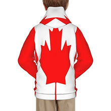 Load image into Gallery viewer, Canada Flag Print Hoodies Kids 3D Print Sweatshirts Long Sleeve Pullover Hoodies with Pocket for Teen Boys and Girls Black

