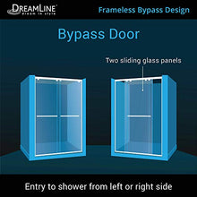 Load image into Gallery viewer, DreamLine Encore Semi-Frameless Bypass Sliding Shower Door in Satin Black, 56-60 in Width x 76 in Height, 5/16 in. (8mm) Certified Clear Tempered Glass, Smooth Gliding Open and Close. SHDR-1660760-09

