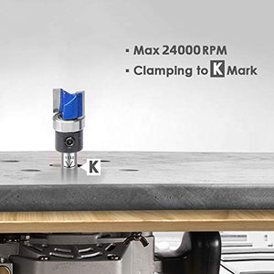 KOWOOD Plus Pattern Flush Trim Router Bit Set, 1/4 Inch Shank, Top Bearing Flush Trim Bit Kit. Cutting Height in 25/64”, 3/4”, 1”, 1-1/2”. With updated Kowood C3 Carbide. Great for trim shelf edging, veneer or laminates