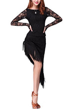 Load image into Gallery viewer, Whitewed Salsa Latin American Style Dance Team Uniforms Outfit Attire Costumes Black

