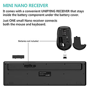 Wireless Keyboard Mouse Combo, BreSii Wireless Keyboard and Mouse Computer Keyboards Mouse Full-size Silent Slim 2.4GHz USB For kids E-Learning PC Desktop Computers Notebook Laptop Windows Office Home