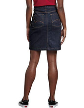 Load image into Gallery viewer, Dickies Women's Perfect Shape Denim Skirt, Rinsed Indigo Blue, 12
