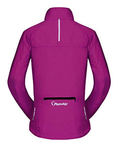 J.CARP Women's Packable Windbreaker Jacket, Super Lightweight and Visible, Outdoor Active Cycling Running Skin Coat, Purple L