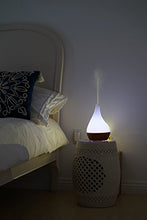 Load image into Gallery viewer, XBrand Bamboo/Glass Aromatherapy Essential Oil Diffuser &amp; Color Changing Mist Humidifier, 10 Inch Tall, Brown &amp; White
