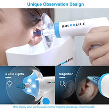 Load image into Gallery viewer, BOCOOLIFE Electric Earwax Removal Ear Irrigation System - Electric Ear Irrigation Kit Ear Cleaner Ear Wax Washer Safe and Easy Ear Cleaning with 4 Pressure Levels, 5 Disposable Tips &amp; Ear Catch Basin
