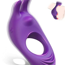 Load image into Gallery viewer, Vibrating Cock Ring with Rabbit Design, Rechargeable Penis Ring Vibrator with 9 Vibration Modes , TIVINO Silicone Male Sex Toy for Man and Couple Play
