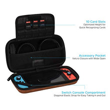 Load image into Gallery viewer, Comfyable Carrying Hard Case for Nintendo Switch OLED 2021 with 10 Game Slots, Faux PU Leather Portable Travel Pouch Protective Waterproof Cover with Pocket for Accessories, Brown

