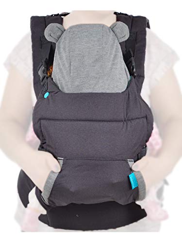 Infantino Cuddle Up Carrier - Ergonomic Bear-Themed, face-in Front Carry and Back Carry, with Removable Character Hood, for Infants and Toddlers, 12-40 lbs