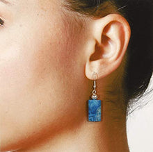Load image into Gallery viewer, &quot;Deep Azure&quot;, Crazy Lace Agate (dyed) Earrings in Deep Blue
