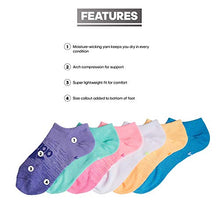 Load image into Gallery viewer, adidas Kids-Girl's Superlite Badge of Sport No Show Socks (6-Pair) , Light Purple/Acid Mint Green/Hyper Pop, Medium
