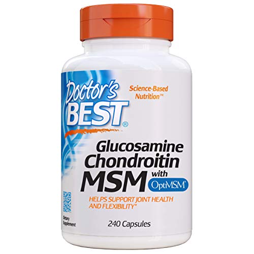 Doctor's Best Glucosamine Chondroitin Msm with OptiMSM Capsules, Supports Healthy Joint Structure, Function & Comfort, Non-GMO, Gluten Free, Soy Free, 240 Count (Pack of 1)