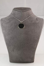Load image into Gallery viewer, Sterling Silver 925 Round Flat Black Onyx Pendant Necklace 16+2 inches Chain - Elegant Gift Box
