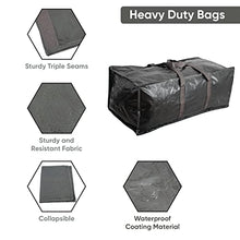 Load image into Gallery viewer, Klickpick Home Heavy Duty Reusable Extra Large Storage Bags , Laundry Bag Shopping Moving Totes Bags Underbed Storage Bins Zipper -Backpack Handles,Compatible with IKEA FRAKTA CART (Pack of 10)
