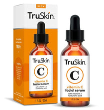 Load image into Gallery viewer, TruSkin Vitamin C Serum for Face, Anti Aging Serum with Hyaluronic Acid, Vitamin E, Organic Aloe Vera and Jojoba Oil, Hydrating &amp; Brightening Serum for Dark Spots, Fine Lines and Wrinkles, 1 fl oz
